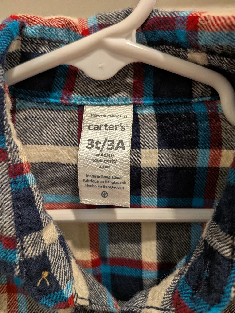 Carter's Boys 3T Flannel